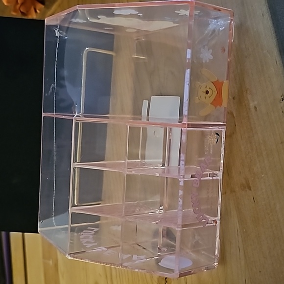 NWT 2 PC Plastic Pink Lucky Bear Pooh Make up desk top organizer - Picture 3 of 7